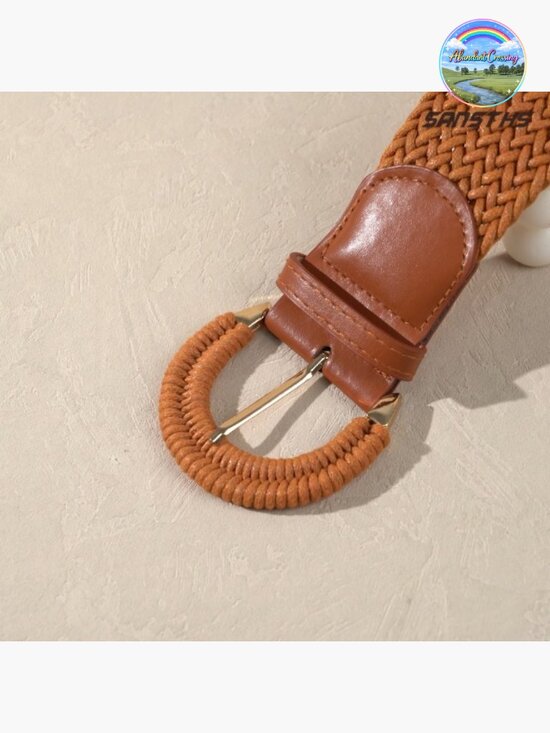 Wide Woven Rattan Belt for Dresses Straw Raffia Boho Waist Belt main image 5